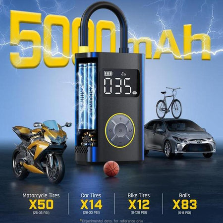 Portable Tire Inflator: Smart ON/OFF Hose Design