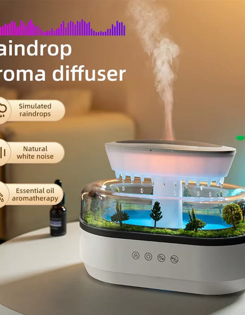 Load image into Gallery viewer, AuraMist Raindrop Humidifier – Aromatherapy Diffuser with Rainbow Light &amp; Essential Oil Benefits for Home
