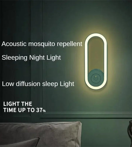 BuzzShield™ Ultrasonic Mosquito Repeller & LED Night Lamp – Sleep Tight, Bite-Free, Every Night