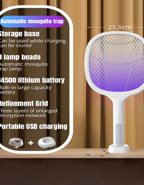 Load image into Gallery viewer, ZapAway USB Electric Mosquito Lamp &amp; Fly Swatter – Portable Handheld Triple-Layer Mesh for Instant Relief
