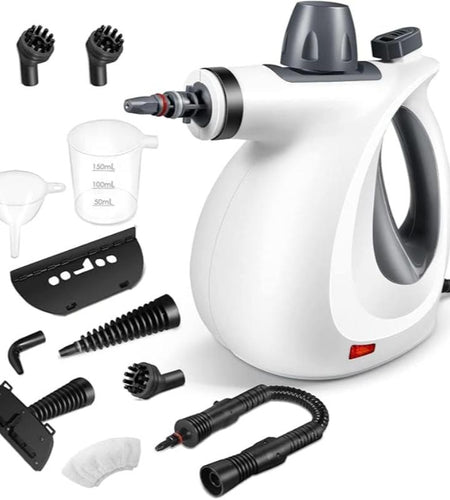 Pressurized Handheld Steam Cleaner & Rechargeable Spin Scrubber