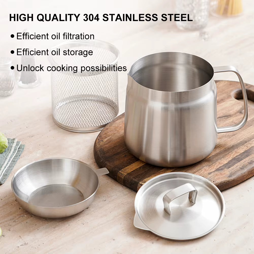 FryMaster 1.5/2L Stainless Steel Kitchen Fryer – Large Capacity Deep Frying Pot with Oil Filter