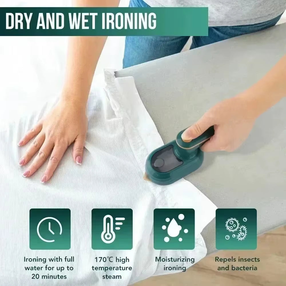 SteamJet Mini Iron – Portable Handheld Rotating Steam Iron for Home & Travel