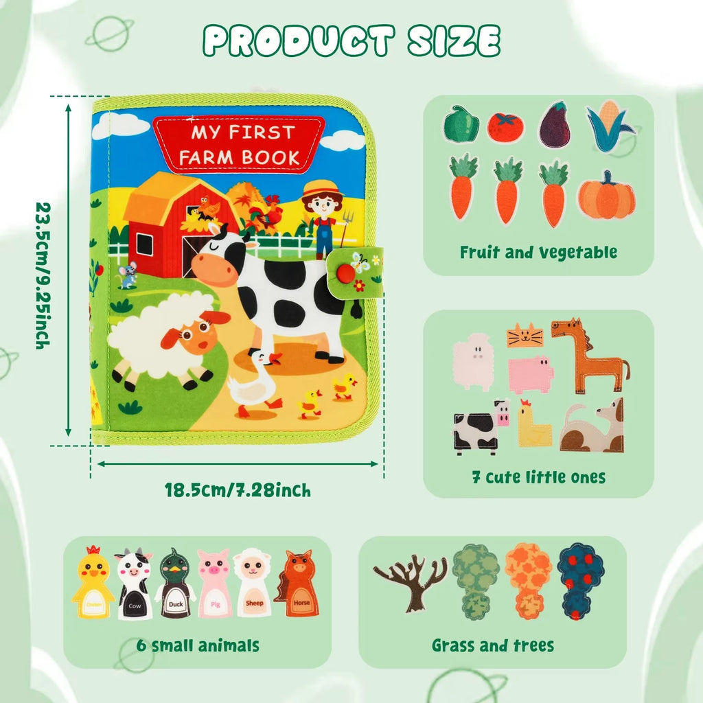 Little Learner Quiet Book – Soft Felt Sensory Activity Book for Toddlers & Preschool Education