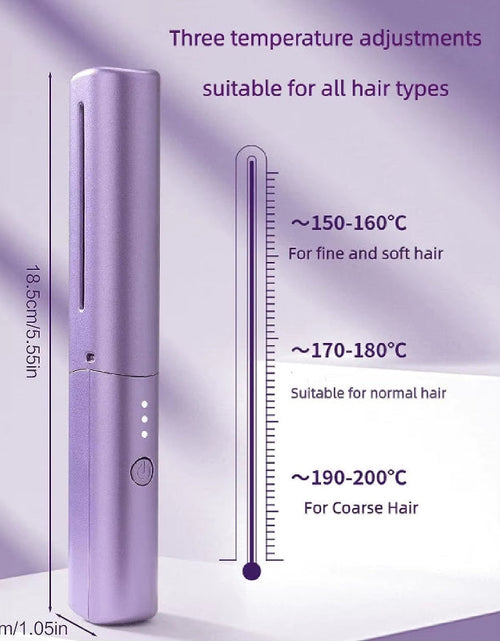 Load image into Gallery viewer, GlamWave Pro – Portable Wireless Heated Hair Straightener &amp; Curler Brush
